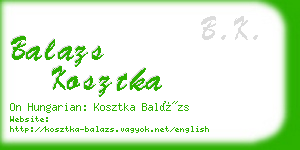 balazs kosztka business card